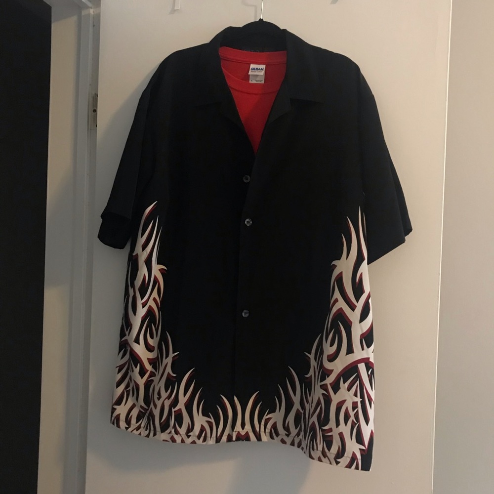 Flames bowling shirt